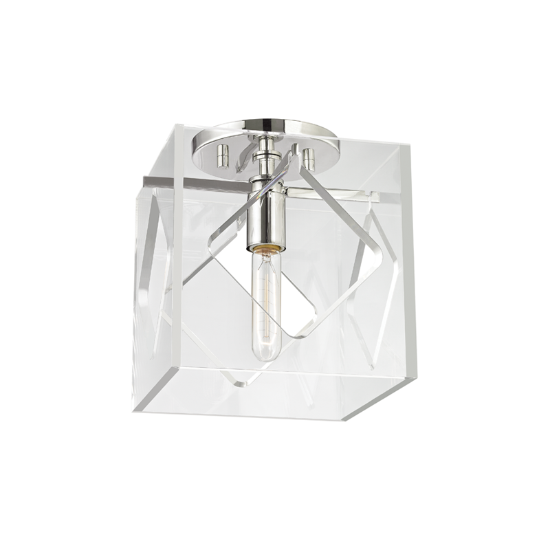 Travis Semi Flush with Polished Nickel Finish