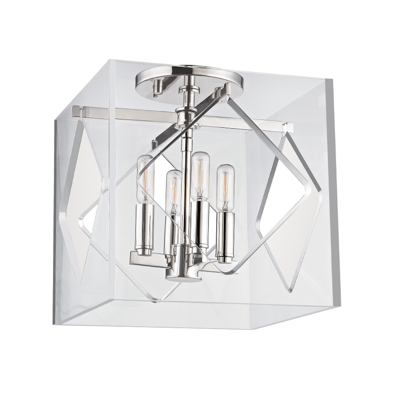 Travis Semi Flush with Polished Nickel Finish