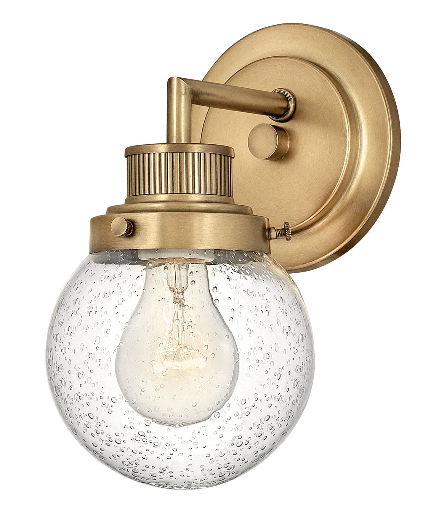 Poppy Small Single Light Vanity In Light Brass Finish