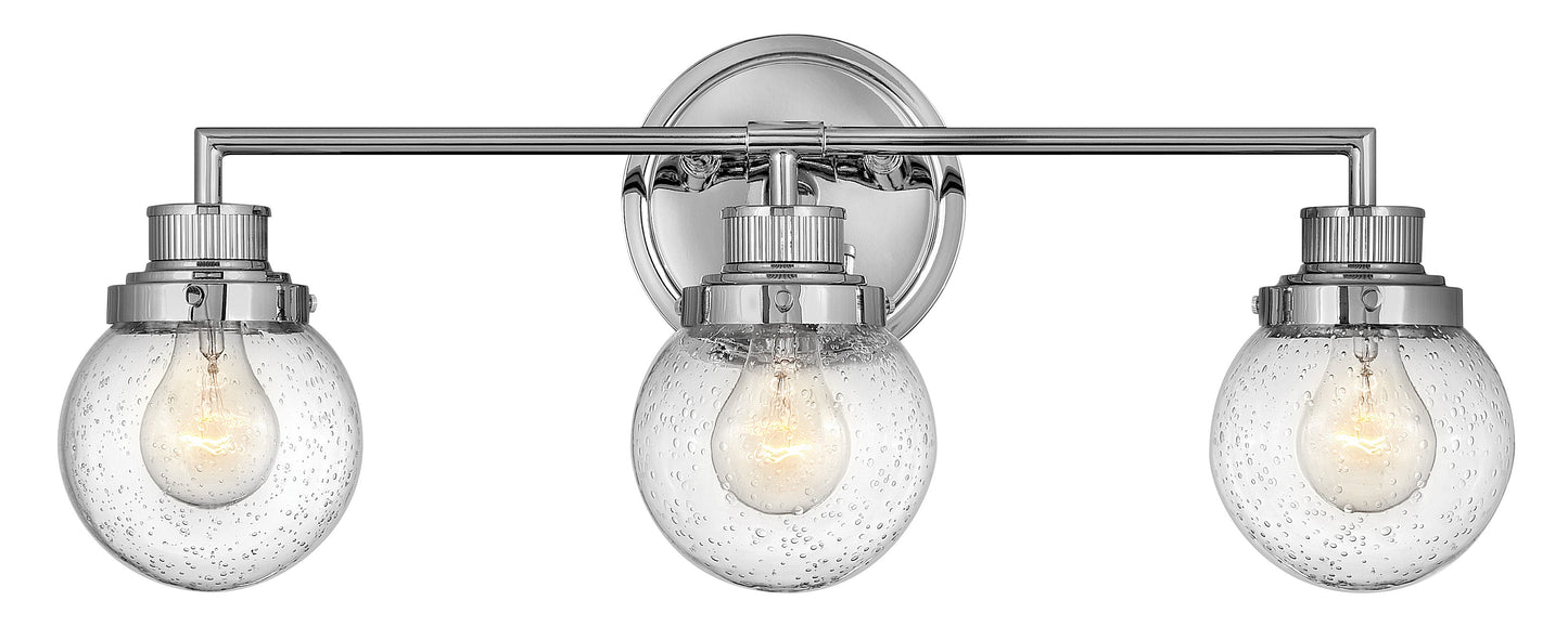 Poppy Medium Three Light Vanity In Chrome Finish