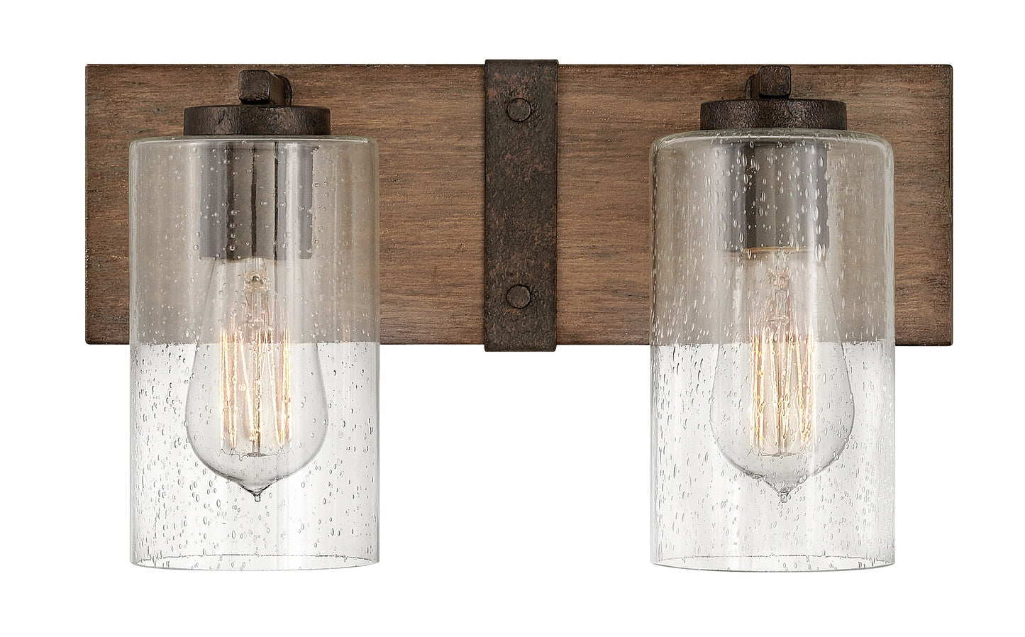 Sawyer Small Two Light Vanity In Wood Finish