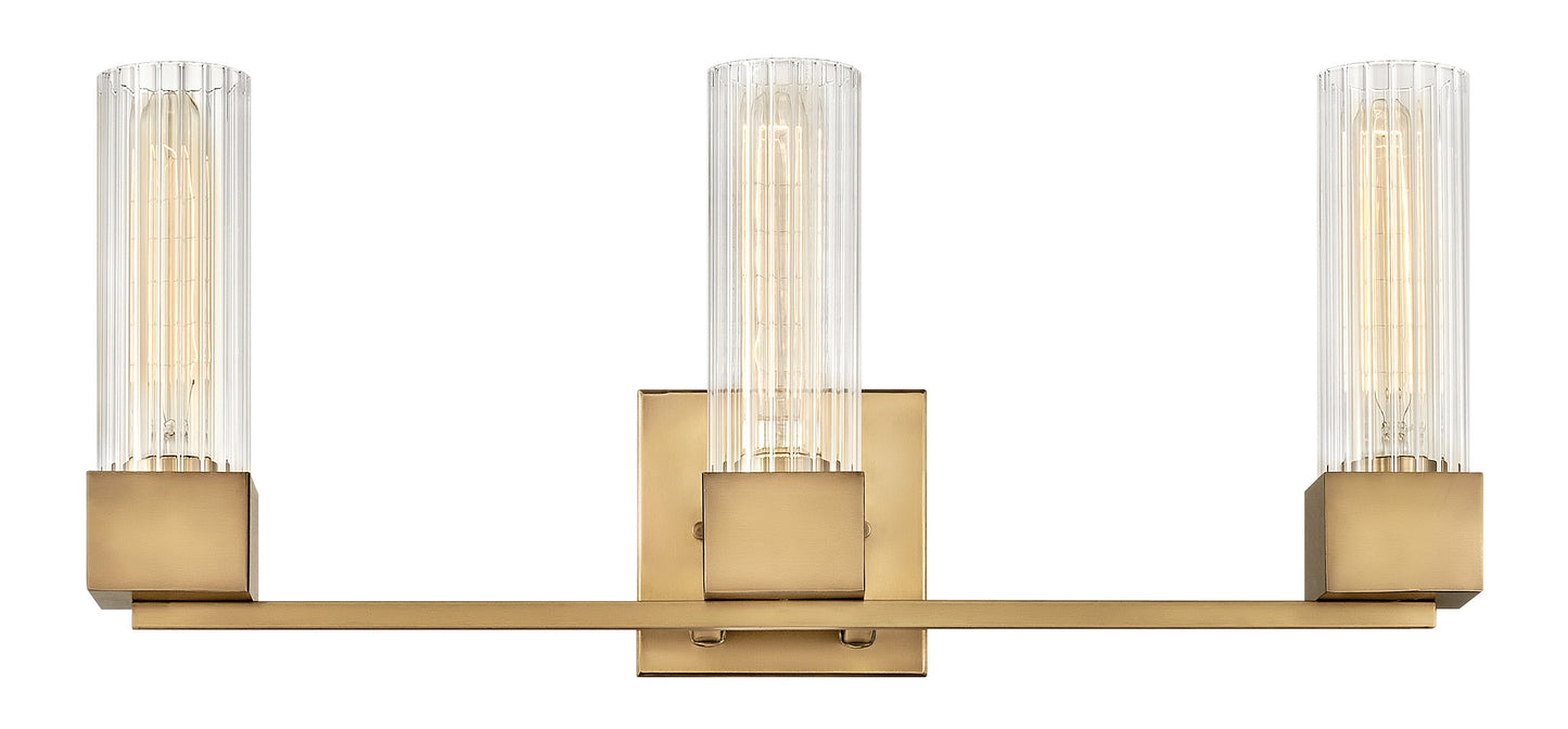 Xander Medium Three Light Vanity In Light Brass Finish