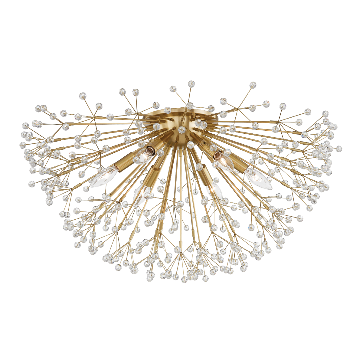 Dunkirk Semi Flush with Aged Brass Finish