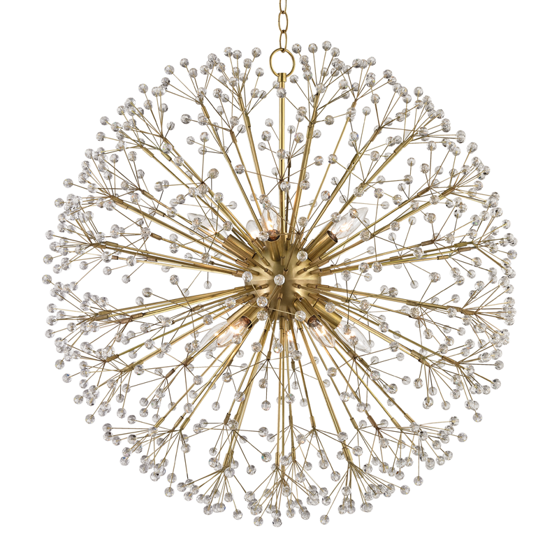 Dunkirk Chandelier with Aged Brass Finish