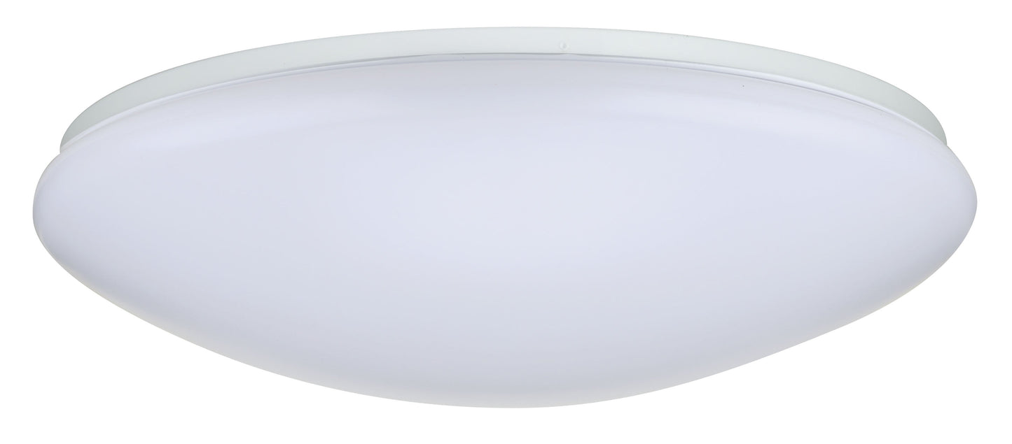 19 inch; Flush Mounted LED Fixture; CCT Selectable; Round; White Acrylic