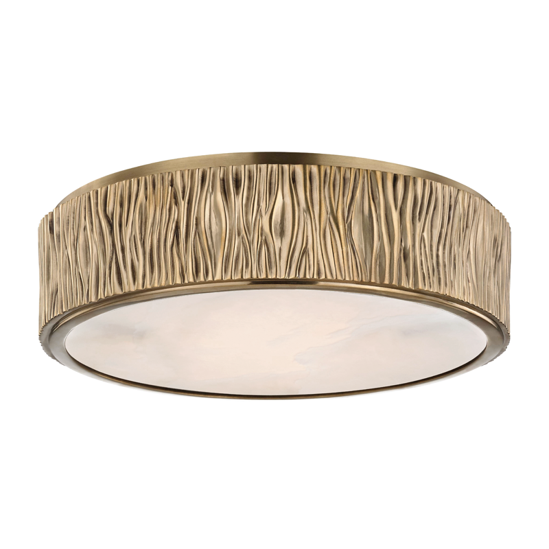 Crispin Flush Mount with Aged Brass Finish