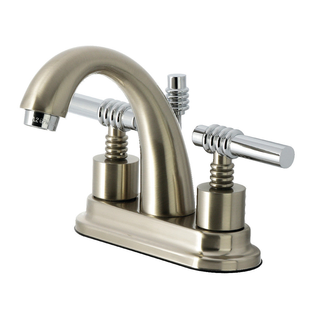 Milano 4 Inch Centerset Bathroom Faucet in Brushed Nickel/Polished Chrome