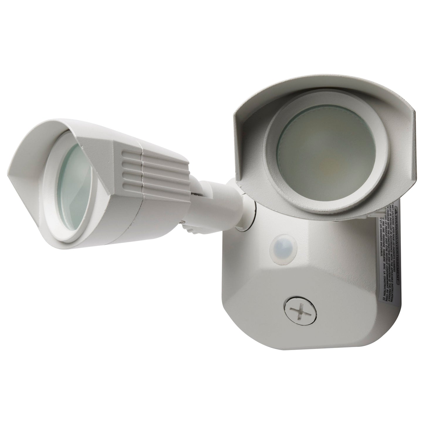 LED Security Light; Dual Head; White Finish; 4000K