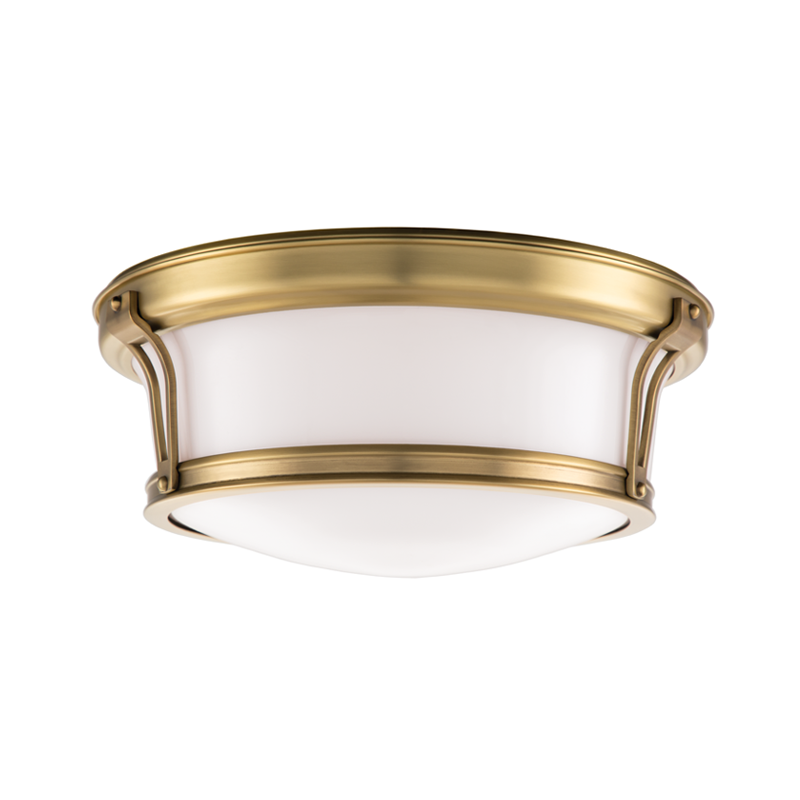 Newport Flush Mount with Aged Brass Finish
