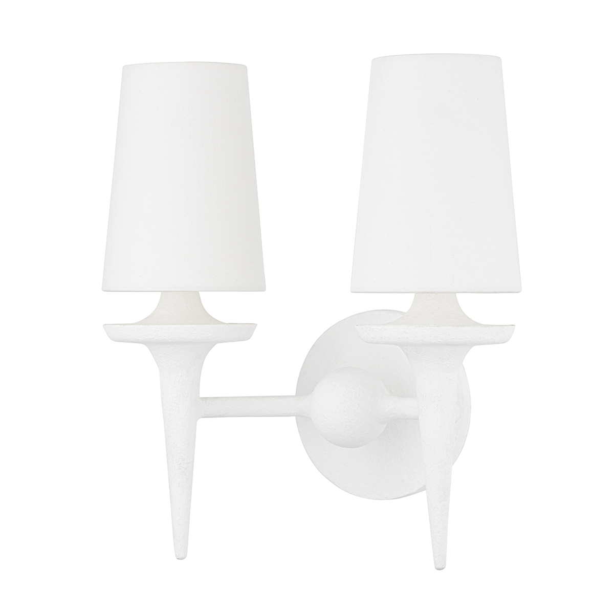 Torch Wall Sconce with White Plaster Finish