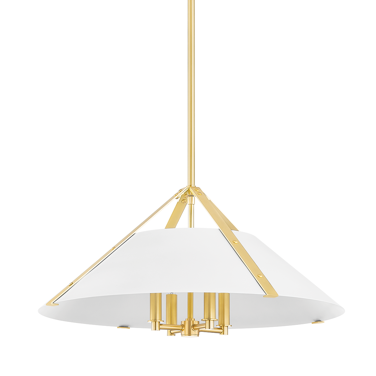 RAYMOND Pendant with AGED BRASS/SOFT WHITE Finish