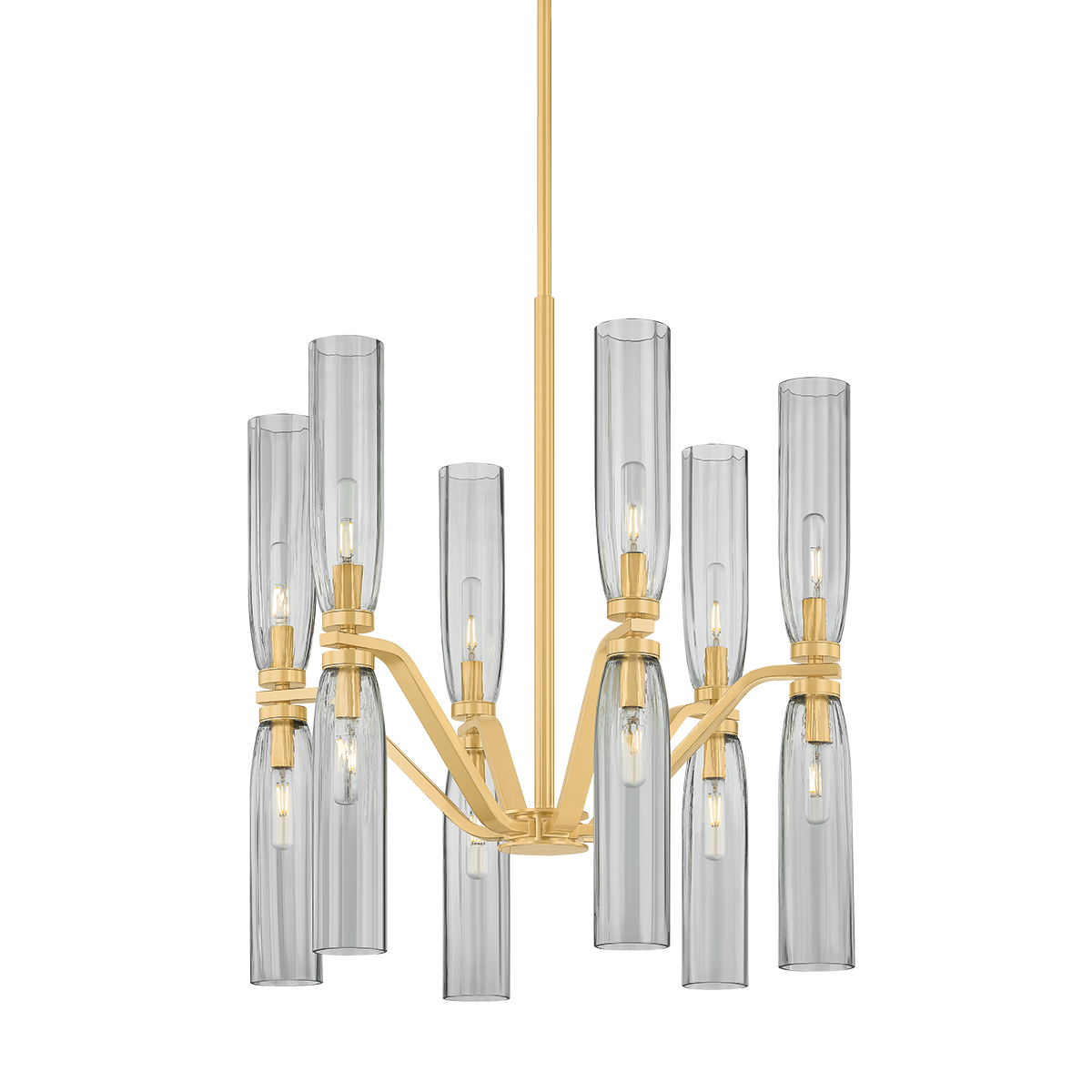 HARPSWELL Chandelier with AGED BRASS Finish
