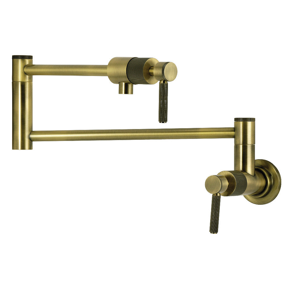 Convergent Pot Filler Faucet in Antique Brass