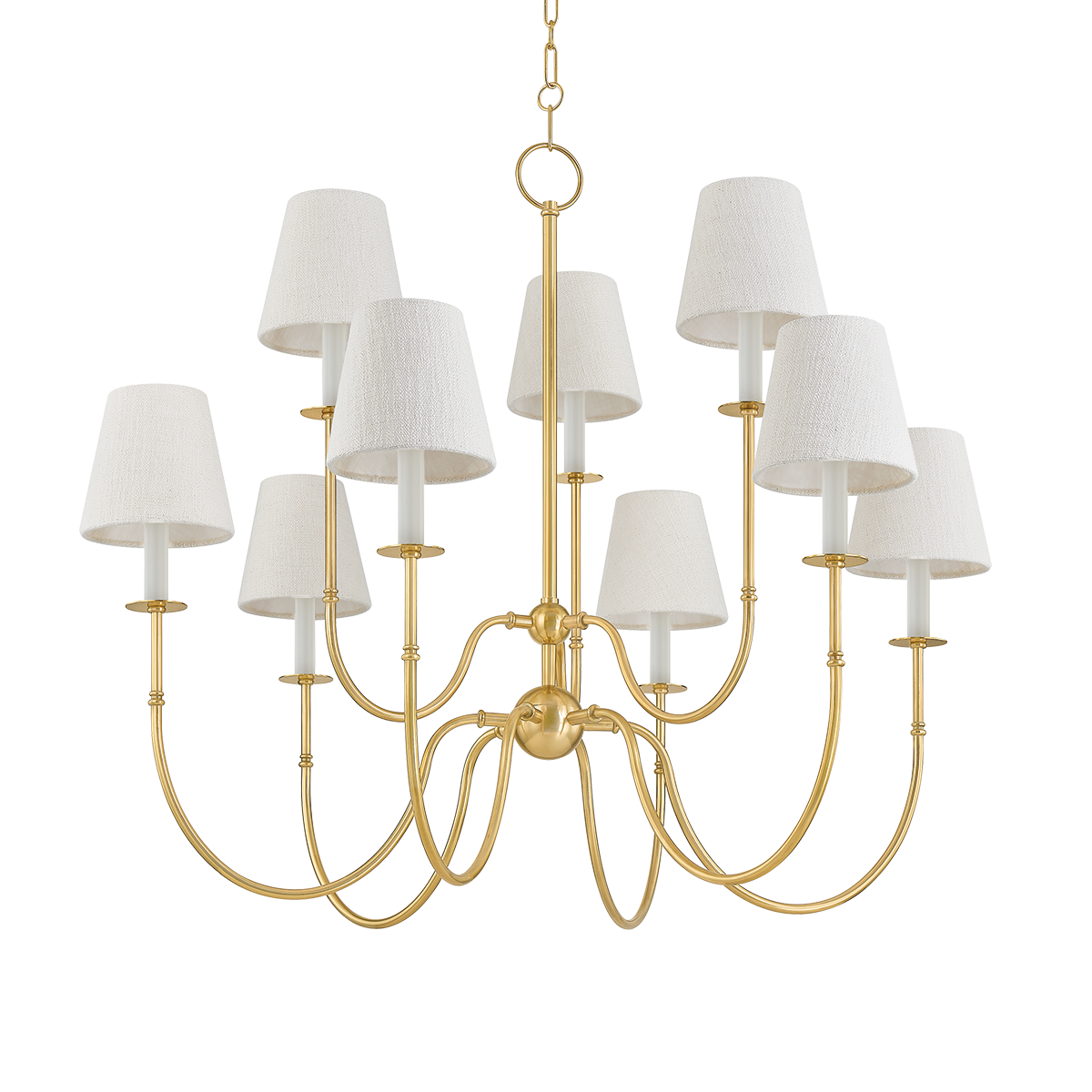 AMINA Chandelier with Aged Brass Finish