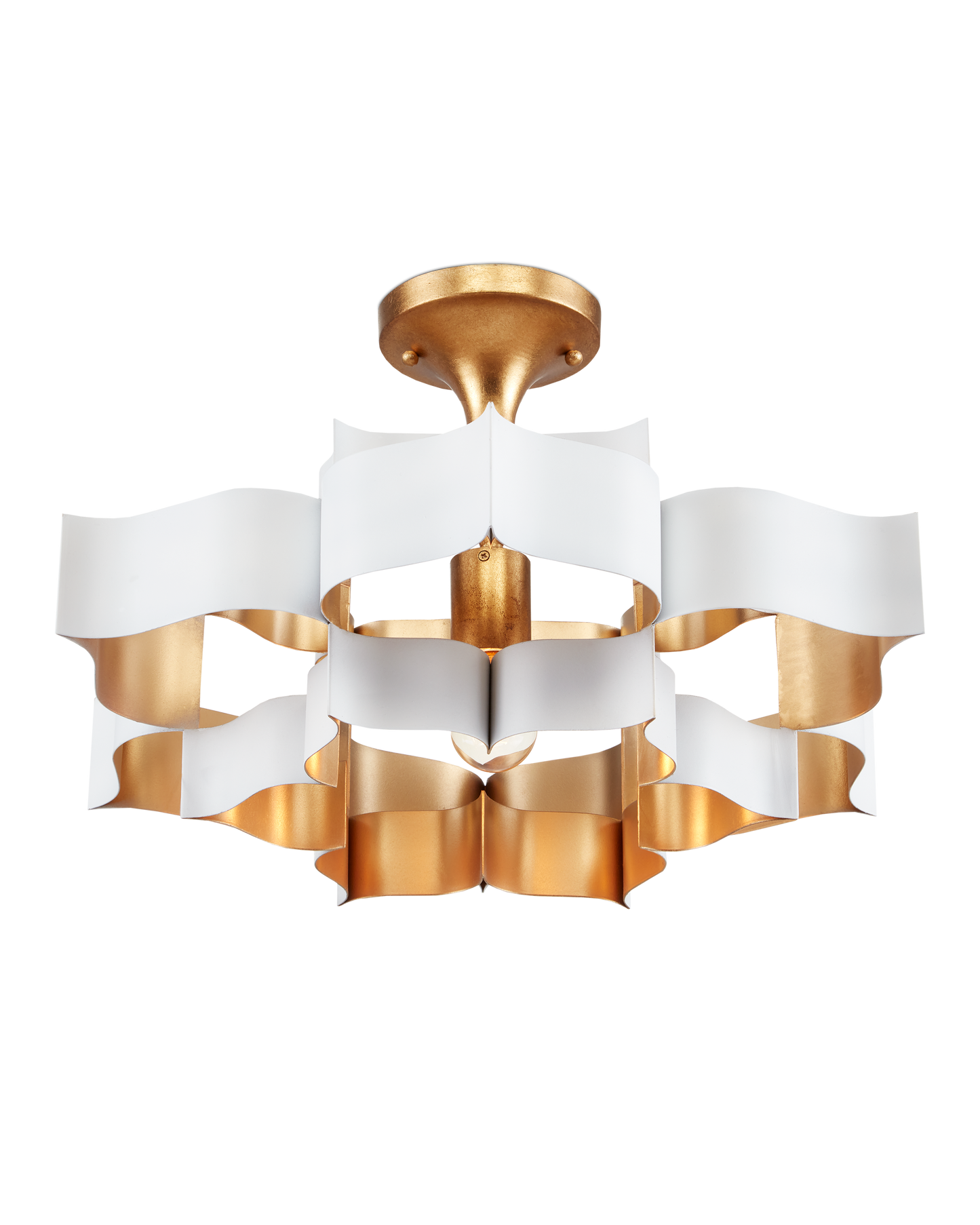 Grand Lotus Small White Chandelier