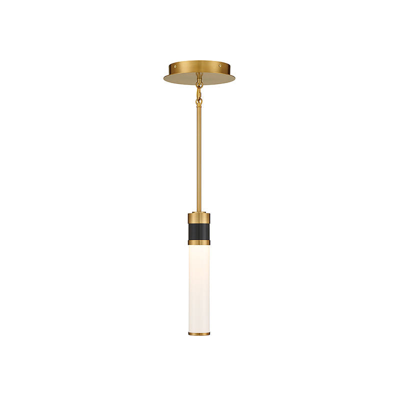 Abel LED Mini-Pendant in Matte Black with Warm Brass Accents Matte Black with Warm Brass Accents