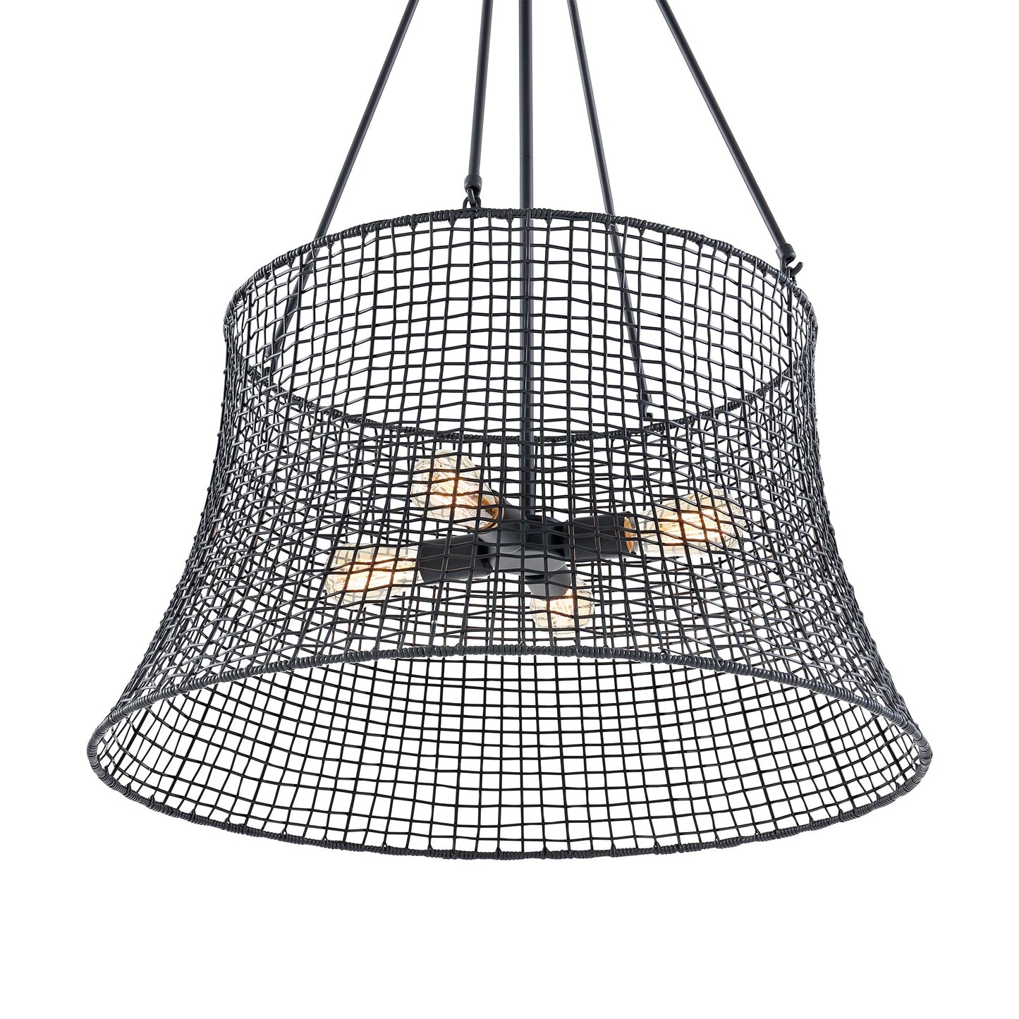 Longleaf 4-Light Outdoor Chandelier in Matte Black