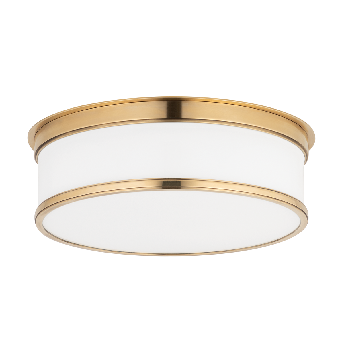 Geneva Flush Mount with Aged Brass Finish