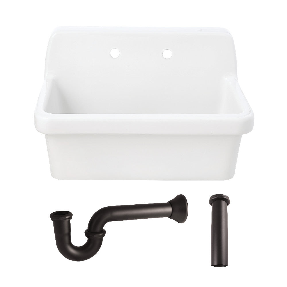 Doriteal 30.125 Inch Wall Mount Kitchen Sink in White