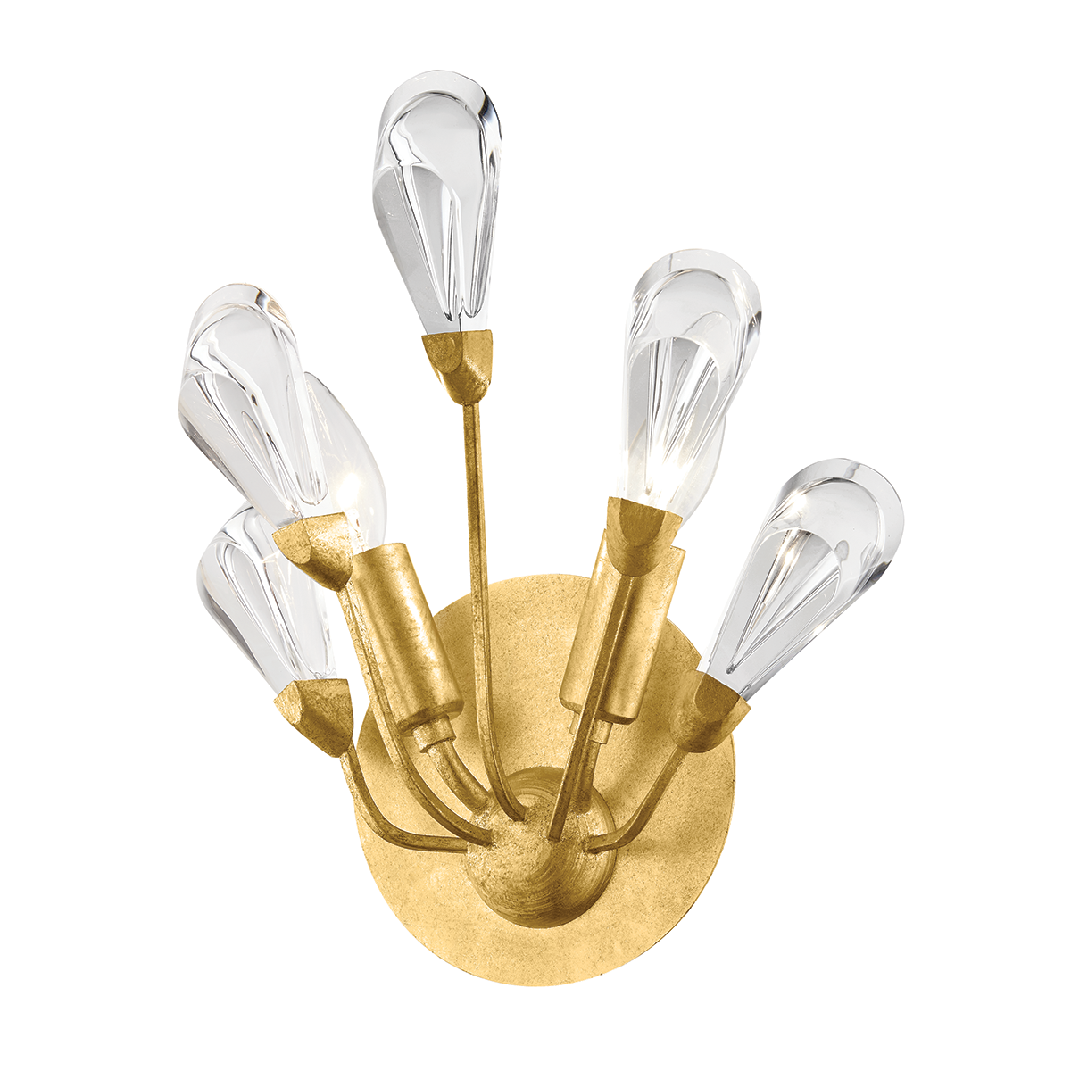 Tulip Wall Sconce with Gold Leaf Finish