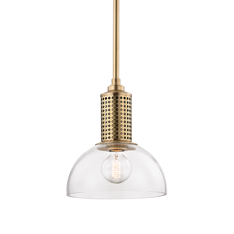 Halcyon Pendant with Aged Brass Finish