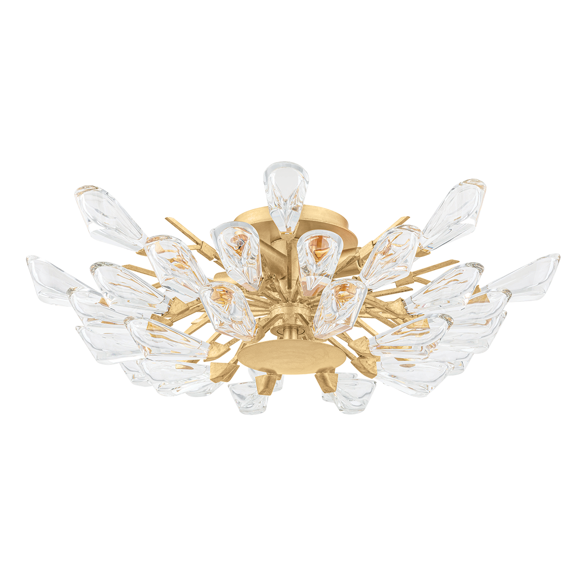 Tulip Semi Flush with Gold Leaf Finish