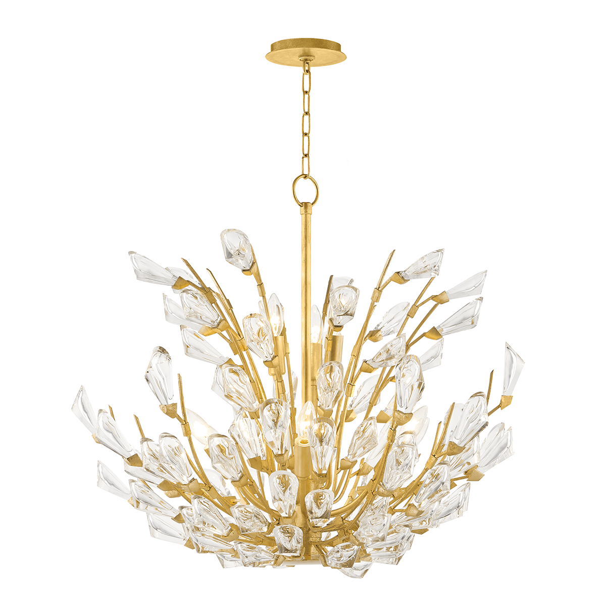 Tulip Chandelier with Gold Leaf Finish