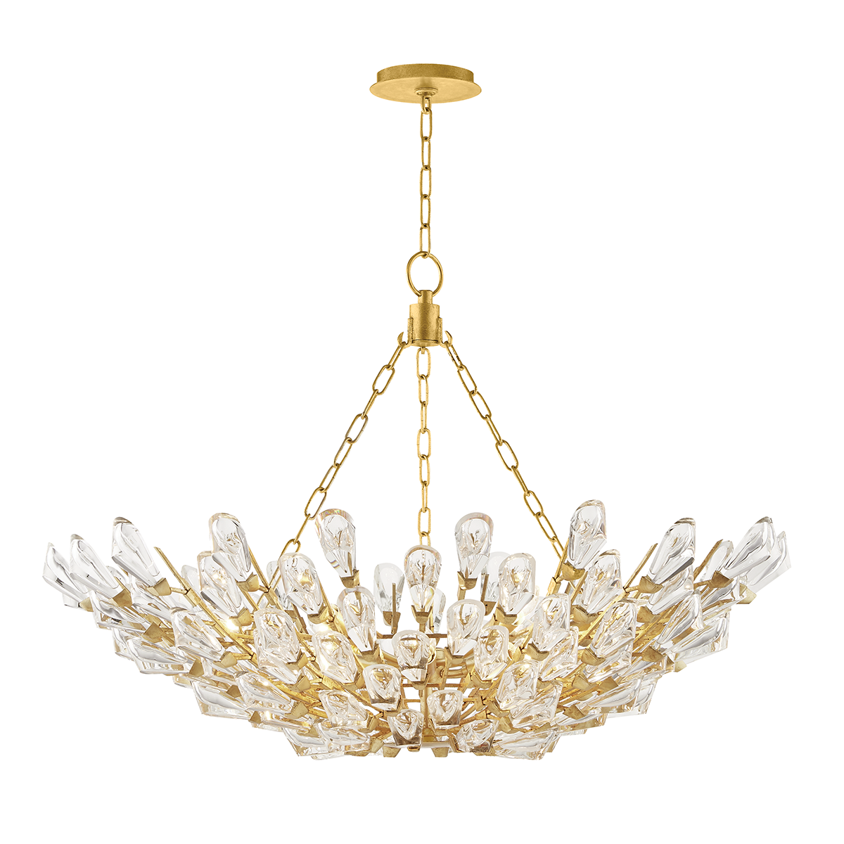 Tulip Chandelier with Gold Leaf Finish