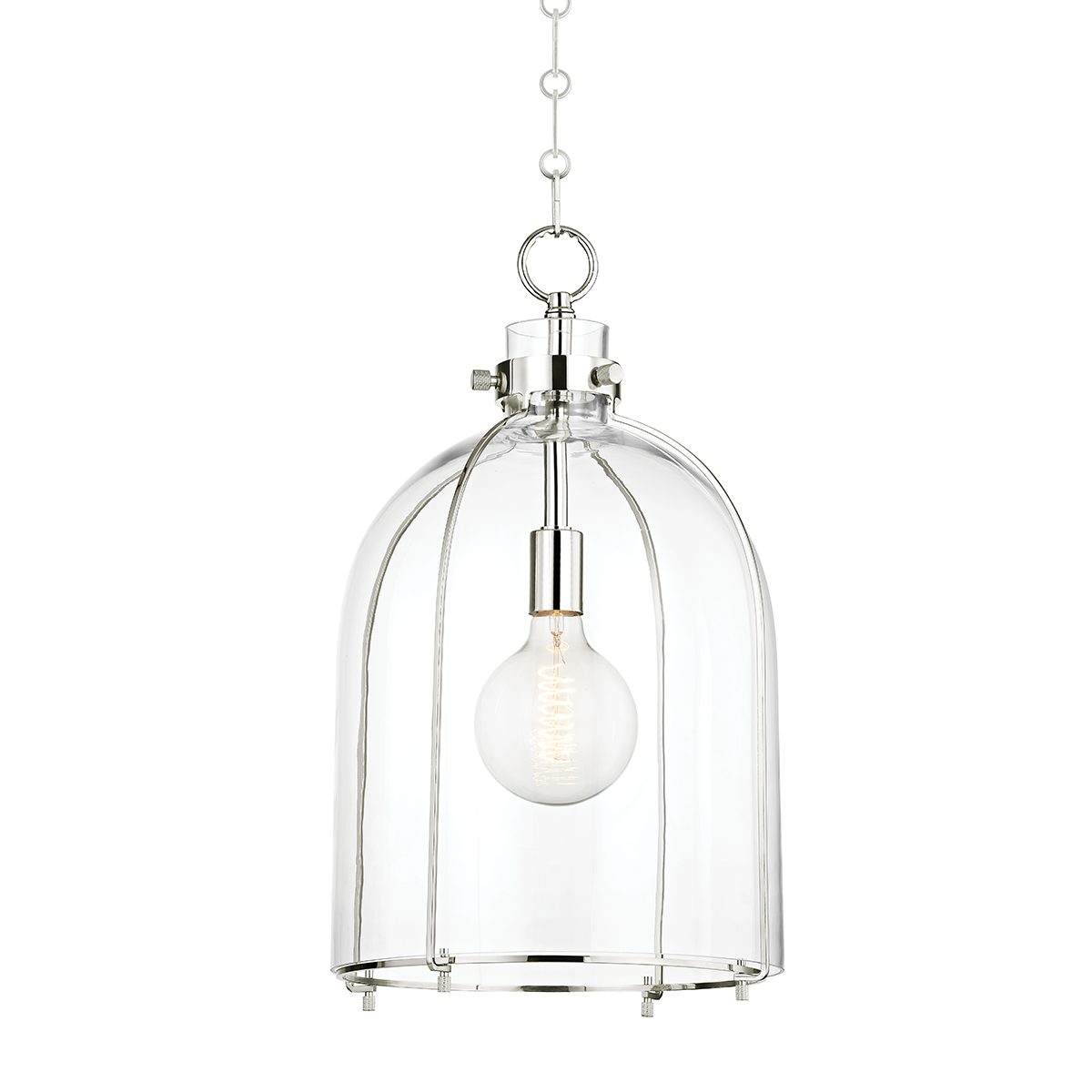 Eldridge Pendant with Polished Nickel Finish