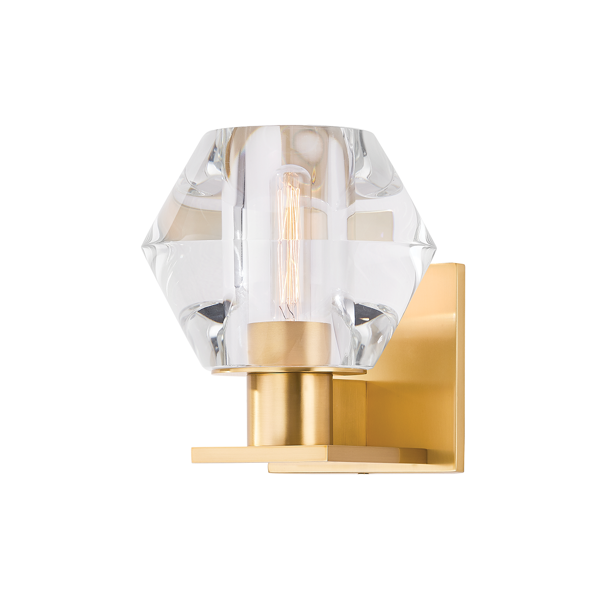COOPERSTOWN Wall Sconce with Aged Brass Finish