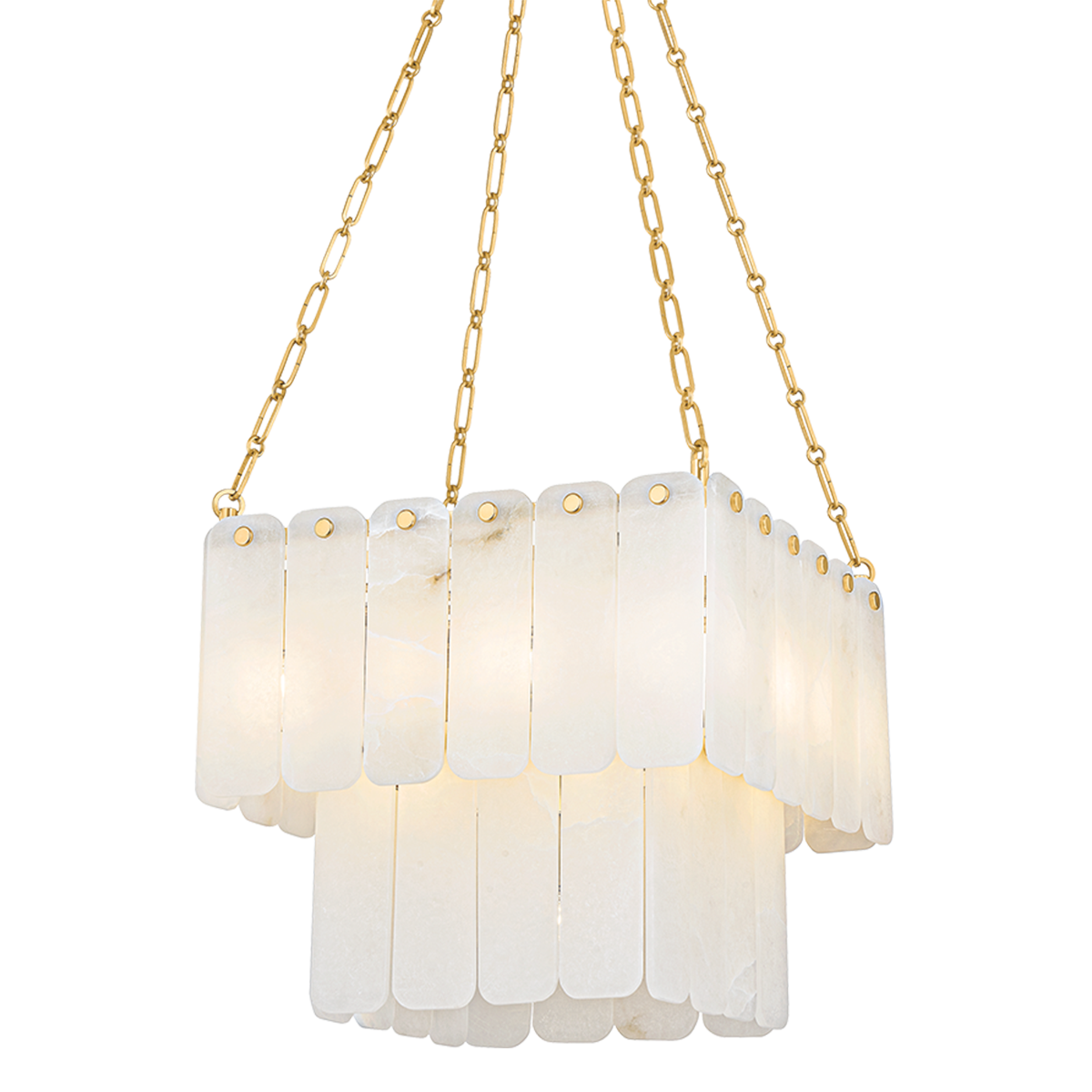 MOISSANITE CHANDELIER with AGED BRASS Finish