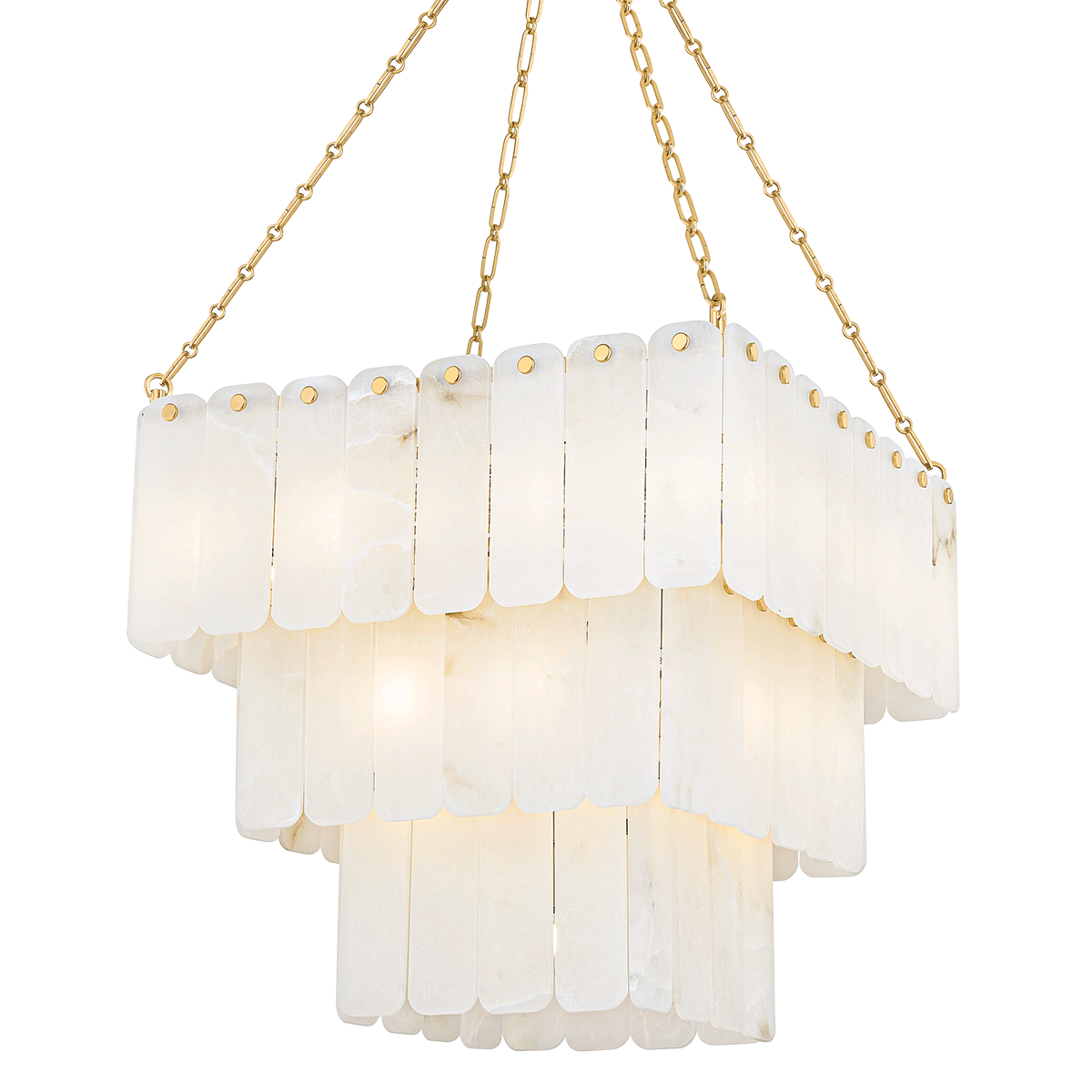 MOISSANITE CHANDELIER with AGED BRASS Finish