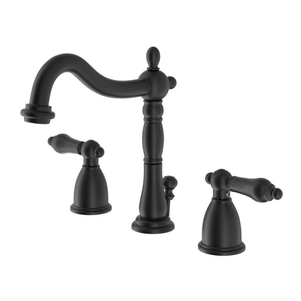 Heritage Widespread Bathroom Faucet in Matte Black