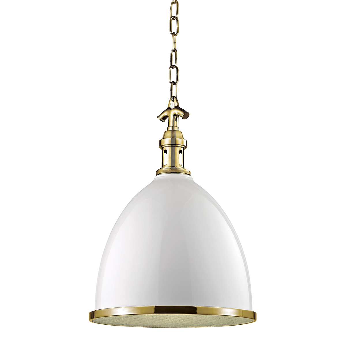 Viceroy Pendant with White/aged Brass Finish