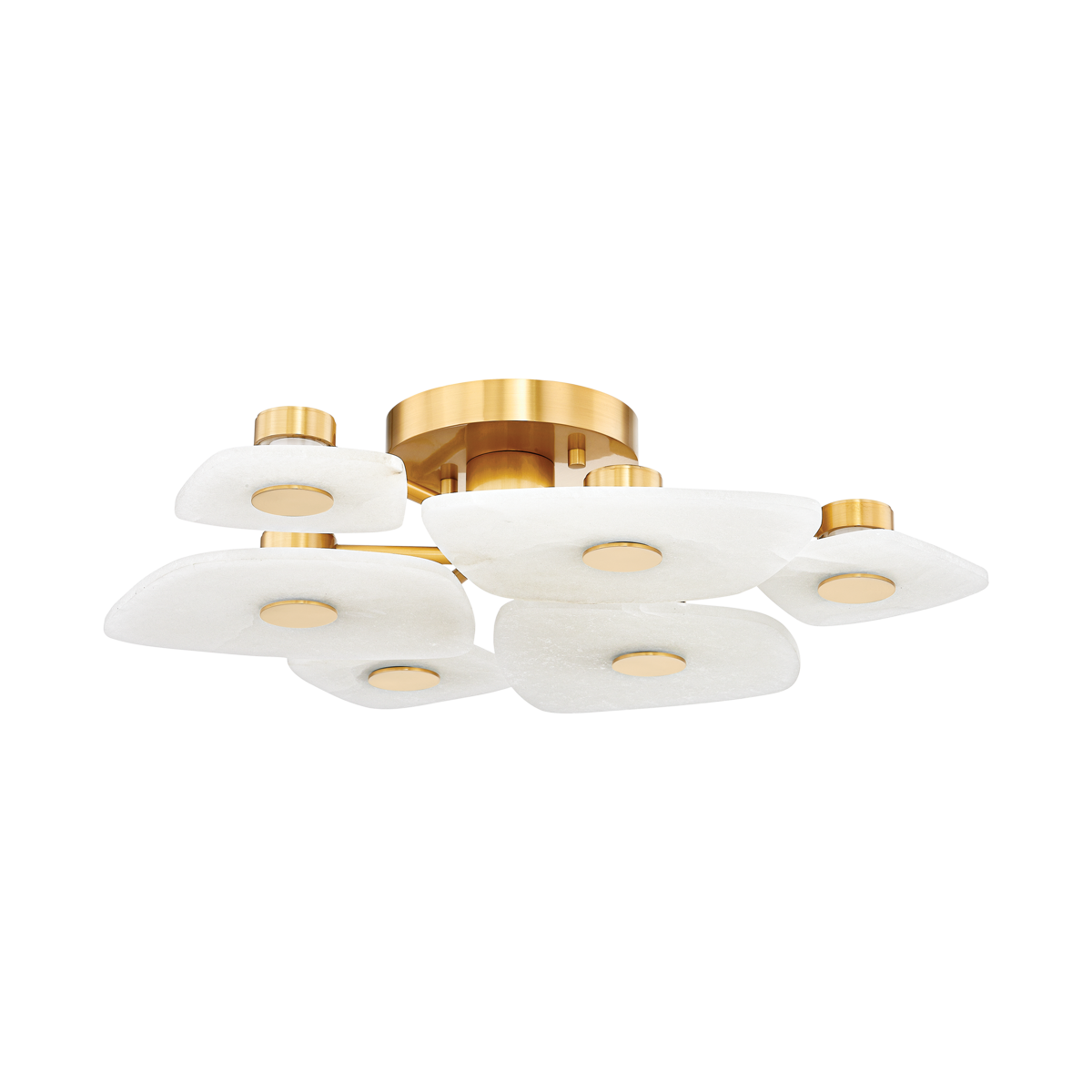 HOLMDEL Semi Flush with Aged Brass Finish