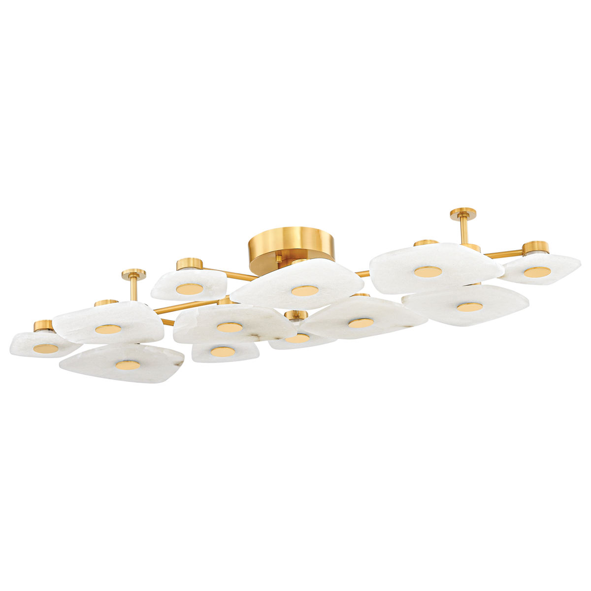 HOLMDEL Semi Flush with Aged Brass Finish