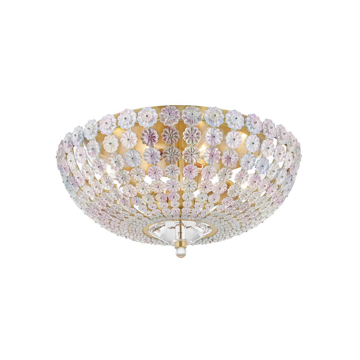 Floral Park Semi Flush with Aged Brass Finish