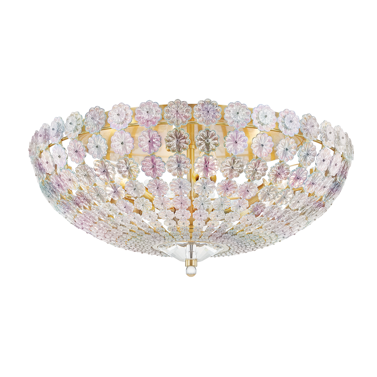 Floral Park Semi Flush with Aged Brass Finish
