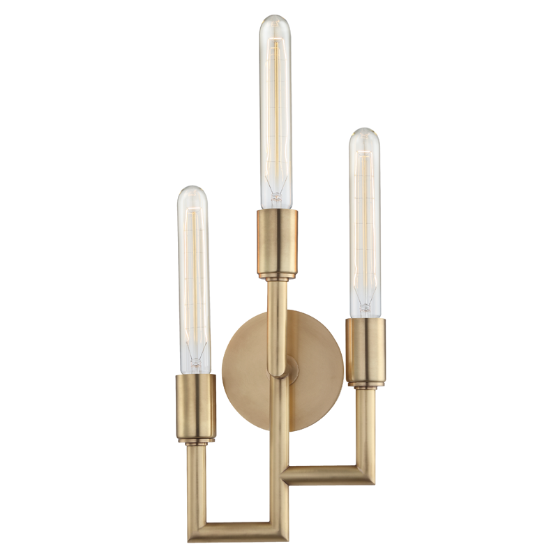 Angler Wall Sconce with Aged Brass Finish
