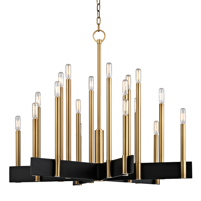 Abrams Chandelier with Aged Brass Finish