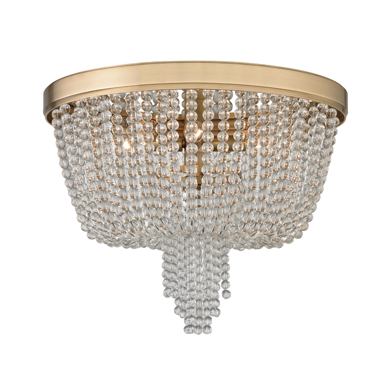 Royalton Flush Mount with Aged Brass Finish