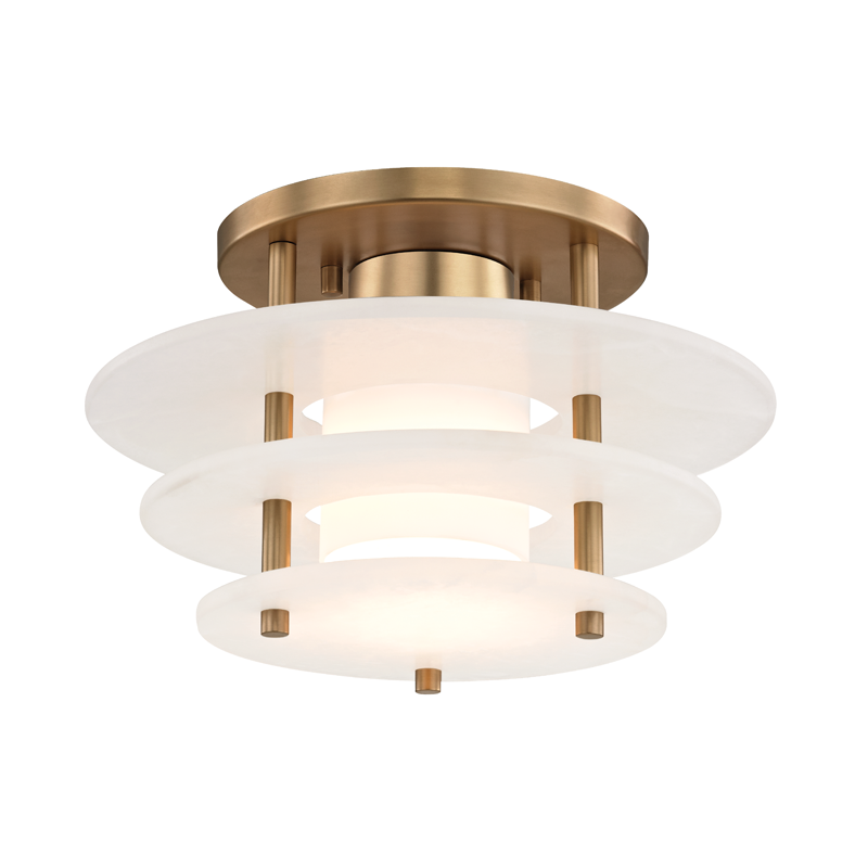 Gatsby Flush Mount with Aged Brass Finish