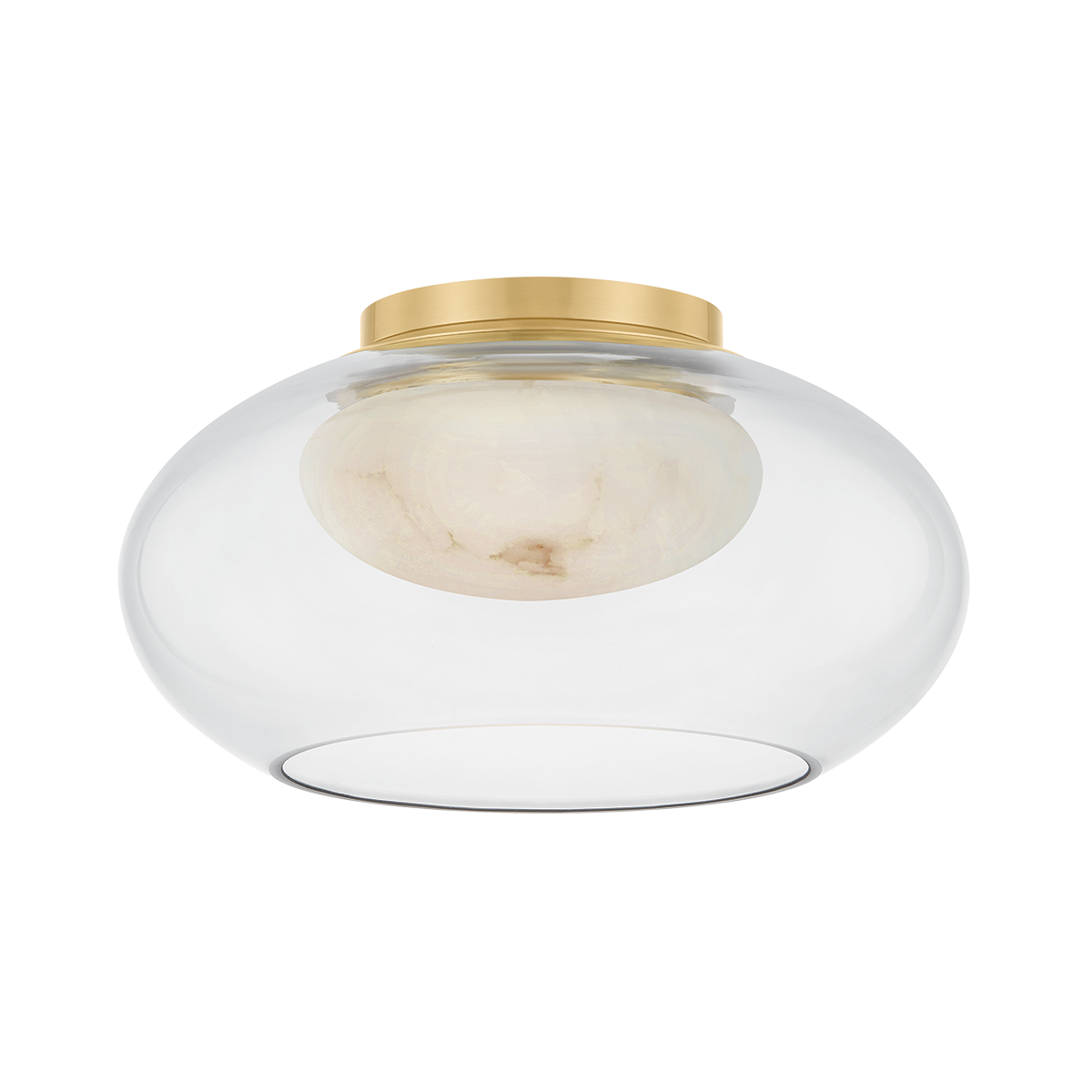 MOORE Flush Mount with AGED BRASS Finish