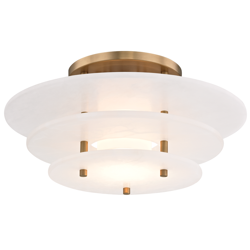 Gatsby Flush Mount with Aged Brass Finish