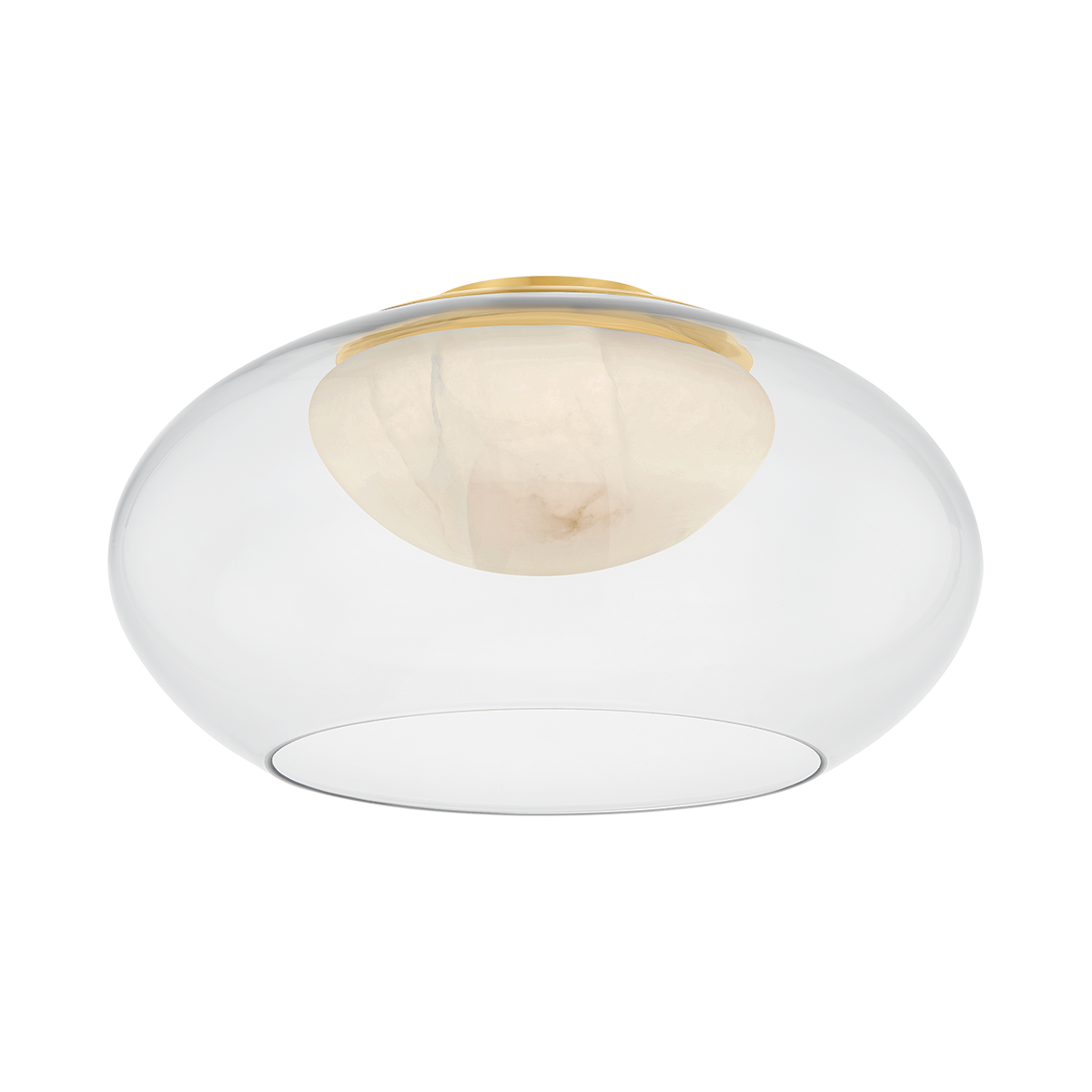 MOORE Flush Mount with AGED BRASS Finish