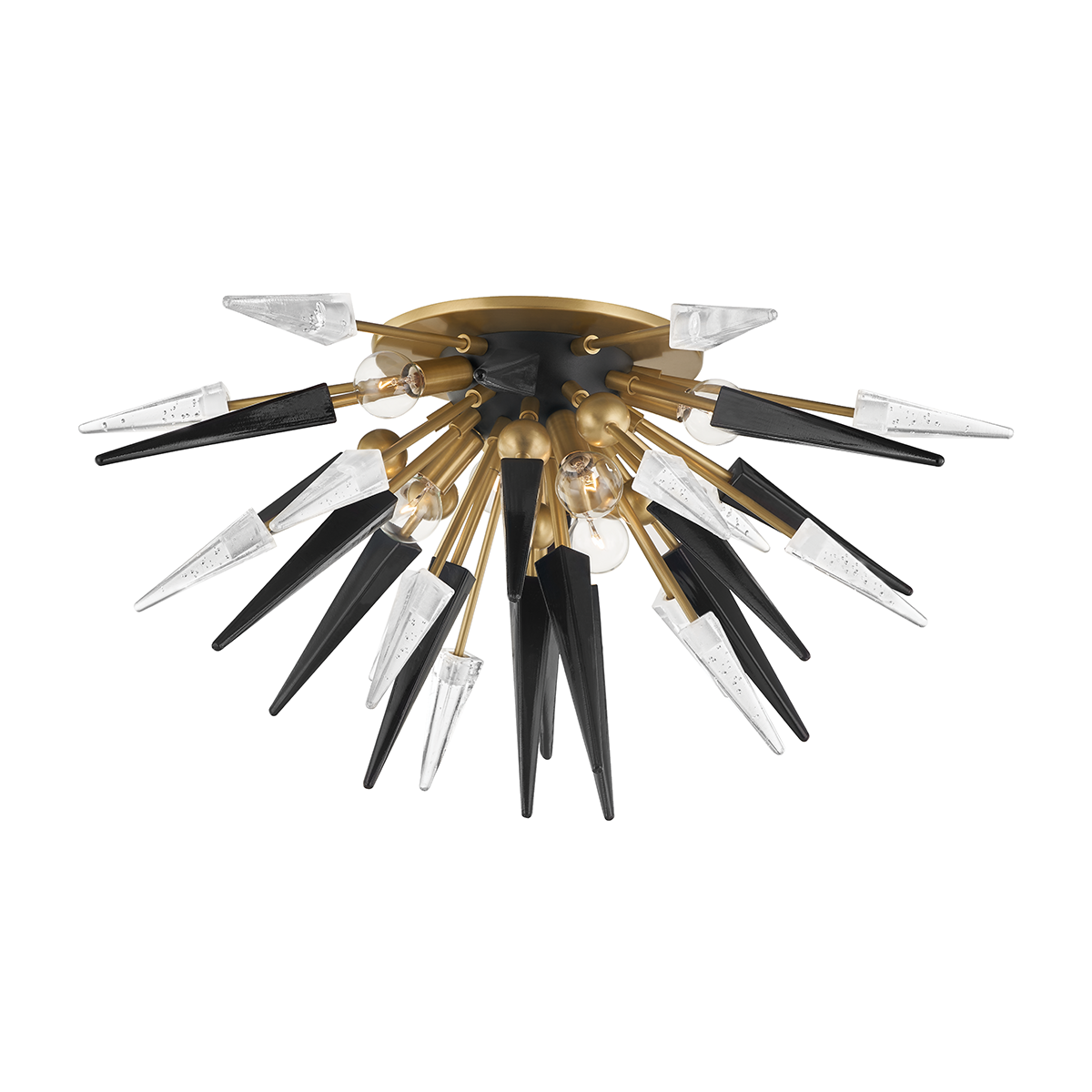 Sparta Semi Flush with Aged Brass Finish