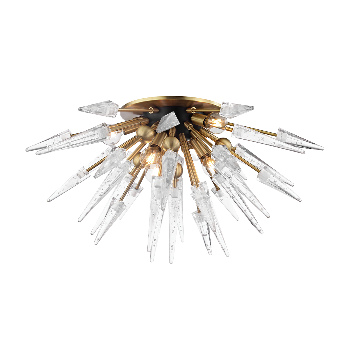 Sparta Semi Flush with Aged Brass Finish