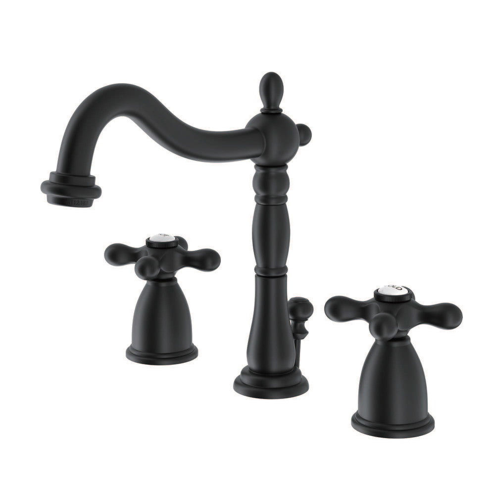 Heritage Widespread Bathroom Faucet in Matte Black