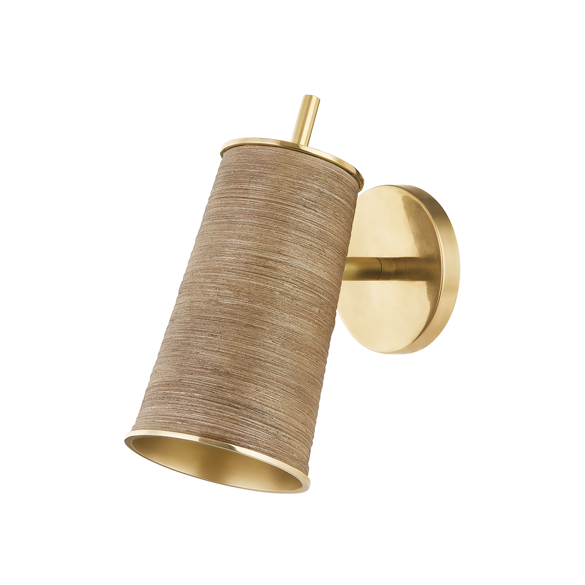 DELRAN Wall Sconce with Aged Brass Finish