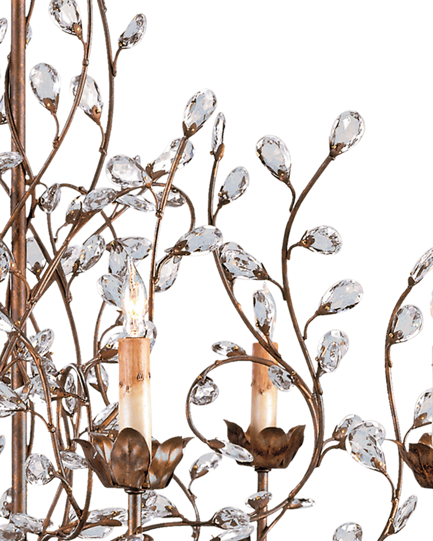 Crystal Bud Large Gold Chandelier